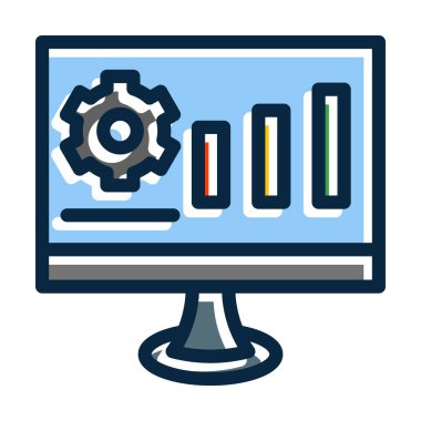 Kişisel ve Ticari Kullanım İçin Koyu Renk Simgelerini Doldurulmuş Veri Sürükleyici Kalın Çizgisi