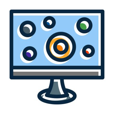 Isı Haritası Vektör Kalın Çizgisi Koyu Renk Simgeleri Kişisel ve Ticari Kullanım İçin Simgeler