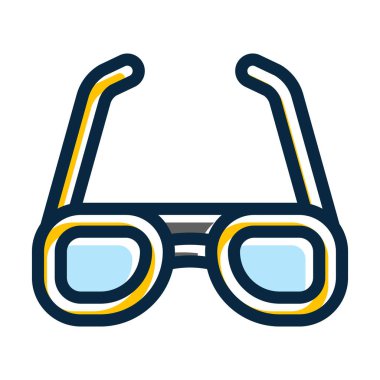 Kişisel ve ticari kullanım için Koyu Renk Simgeleri Doldurulmuş Güneş Gözlüğü Kalın Çizgisi