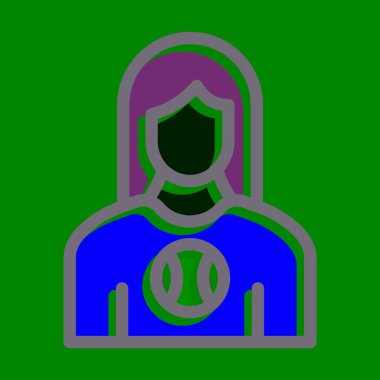 Kişisel ve Ticari Kullanım İçin Koyu Renk Simgelerini Doldurulmuş Kadın Beyzbol Hayranı Kalın Çizgisi