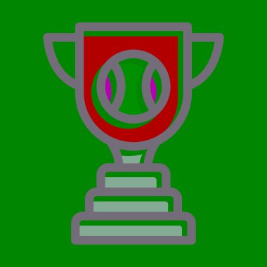 Ulusal Champoinship Vektör Kalın Çizgisi Kişisel ve Ticari Kullanım İçin Koyu Renk Simgeleri Dolduruldu