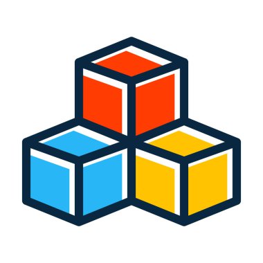 Kişisel ve Ticari Kullanım İçin Koyu Renk Simgelerini Doldurulmuş Kalın Çizgiyi Bloklar