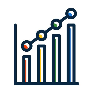 Kişisel ve Ticari Kullanım İçin Koyu Renk Simgesi Doldurulmuş İstatistik Vektörü Kalın Çizgisi