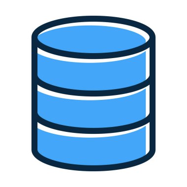 Kişisel ve Ticari Kullanım İçin Koyu Renk Simgesi Doldurulmuş Veritabanı Vektör Kalın Çizgisi