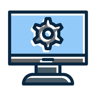 Kişisel ve ticari kullanım için Koyu Renk Simgesi Doldurulmuş Yazılım Vektörü Kalın Çizgisi