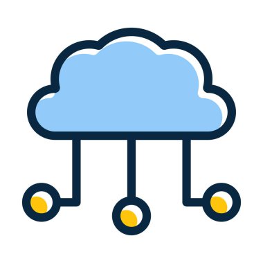 Bulut Sıkıştırma Vektörü Kalın Çizgisi Kişisel ve Ticari Kullanım İçin Koyu Renk Simgesi Dolduruldu