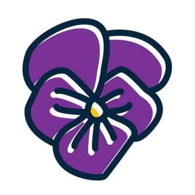 Kişisel ve Ticari Kullanım İçin Renk Simgesi Doldurulmuş Violet Vector Kalın Çizgisi