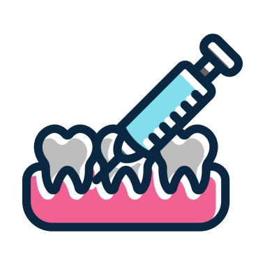 Anestezi Vektörü Kalın Çizgisi Kişisel ve Ticari Kullanım İçin Renk Simgesi Dolduruldu