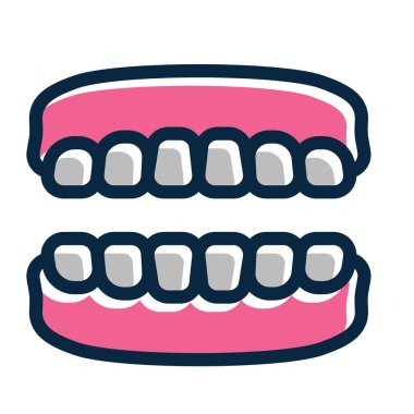 Takma diş Vektörü Kalın Çizgisi Kişisel ve Ticari Kullanım için Renk Simgesi Dolduruldu