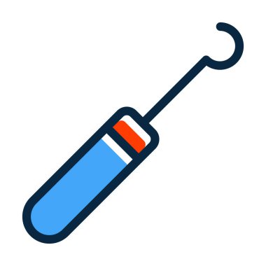 Kişisel ve Ticari Kullanım İçin Renk Simgesi Doldurulmuş Diş Sondası Kalın Çizgisi