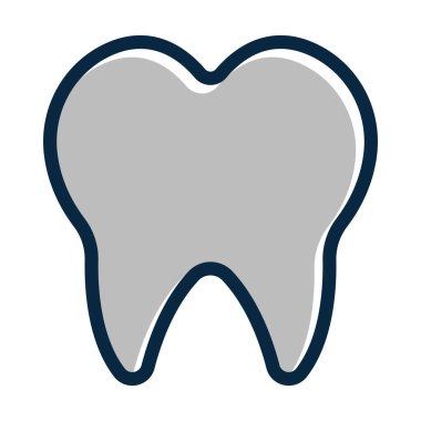 Diş Vektörü Kalın Çizgisi Kişisel ve Ticari Kullanım İçin Renk Simgesi Dolduruldu