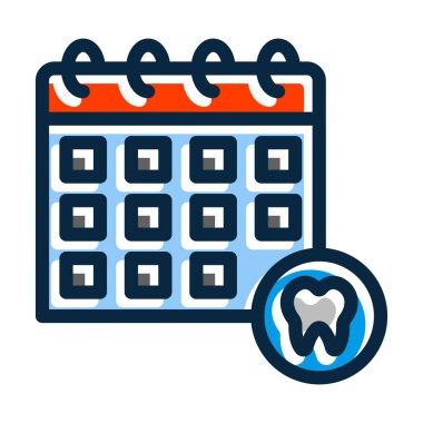 Kişisel ve ticari kullanım için Renk Simgesi Doldurulmuş Takvim Vektörü Kalın Çizgisi