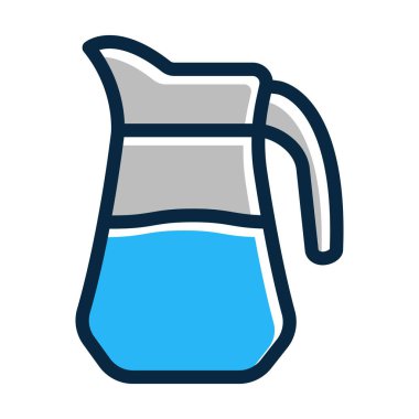 Kişisel ve ticari kullanım için Renk Simgesi Doldurulmuş Sürahi Vektör Kalın Çizgisi