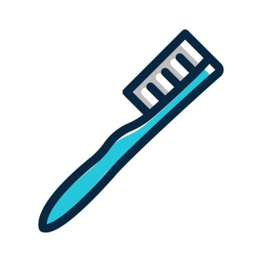 Diş fırçası Vektör Kalın Çizgisi Kişisel ve Ticari Kullanım İçin Renk Simgesi Dolduruldu