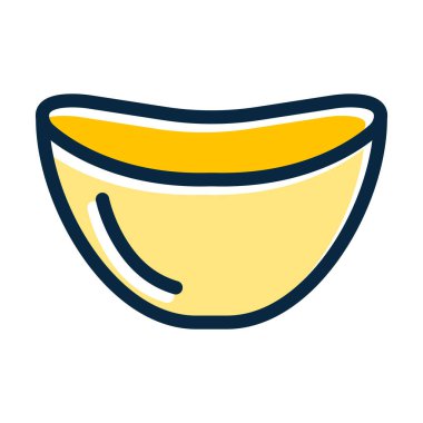 Bowl Vektör Kalın Çizgisi Kişisel ve Ticari Kullanım için Renk Simgesi Dolduruldu