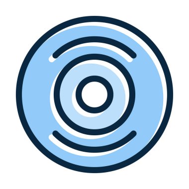 Kişisel ve Ticari Kullanım İçin Renk Simgesi Doldurulmuş Cd Vektörü Kalın Çizgisi