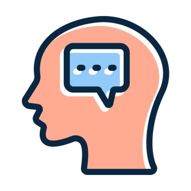 Kişisel ve Ticari Kullanım İçin Koyu Renk Simgelerini Doldurulmuş Oral İletişim Vektörü Kalın Çizgisi