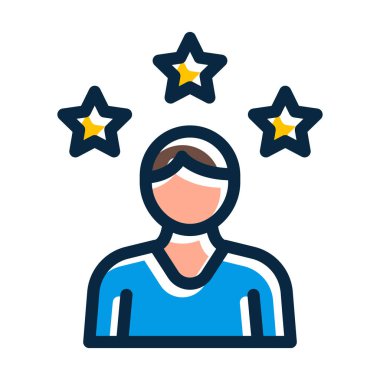 Kişisel ve Ticari Kullanım İçin Koyu Renk Simgeleri Doldurulmuş Özgüven Vektörü Kalın Çizgisi