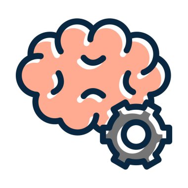 Kişisel ve Ticari Kullanım İçin Koyu Renk Simgelerini Doldurulmuş Düşünce Süreci Kalın Çizgisi