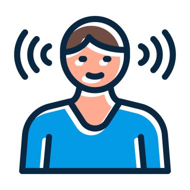 Dinleme Yeteneği Kalın Çizgisi Kişisel ve Ticari Kullanım İçin Koyu Renk Simgeleri Dolduruldu