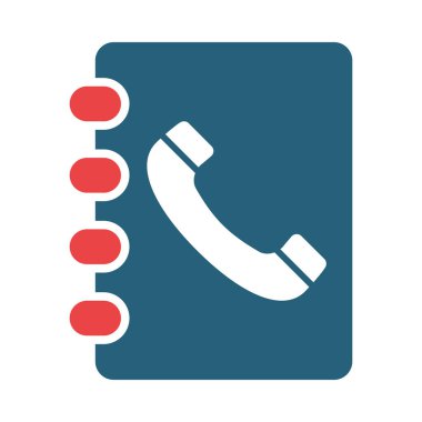 Kişisel ve Ticari Kullanım İçin Telefon Defteri Vektör Sembolü İki Renk Simgesi