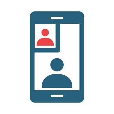 Video Call Vector Glyph Two Color Icon For Personal And Commercial Use