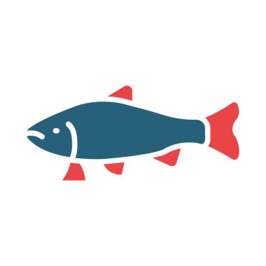 Kişisel ve ticari kullanım için Trout Vektör Sembolü İki Renk Simgesi