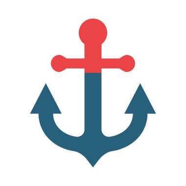 Kişisel ve Ticari Kullanım İçin Anchor Vektör Kabartma İki Renk Simgesi