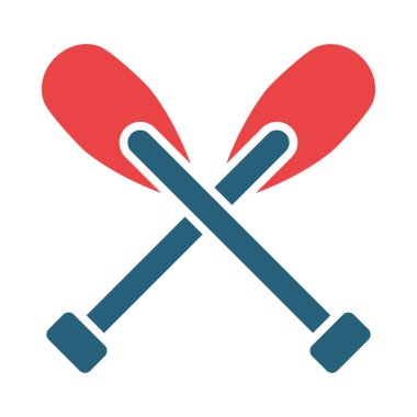 Kişisel ve ticari kullanım için Kürekler Vektör Sembolü İki Renk Simgesi