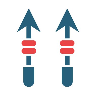 Kişisel ve ticari kullanım için Zıpkın Vektörü Sembolü İki Renk Simgesi