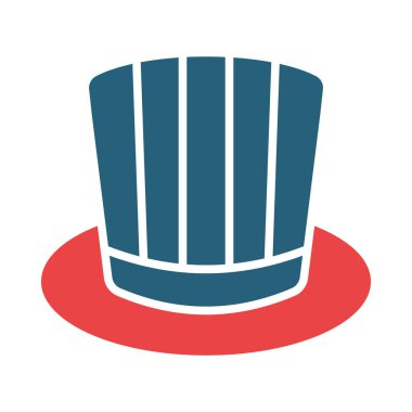 Kişisel ve ticari kullanım için Şapka Vektörü Kabartma İki Renk Simgesi