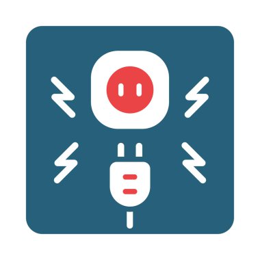 Kişisel ve ticari kullanım için Elektrik Vektörü Sembolü İki Renk Simgesi