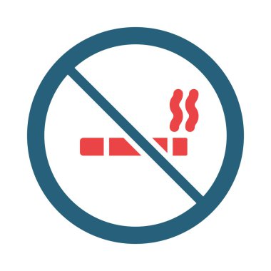 Kişisel ve ticari kullanım için Sigara İçen Vektör Sembolü İki Renk Simgesi Yok