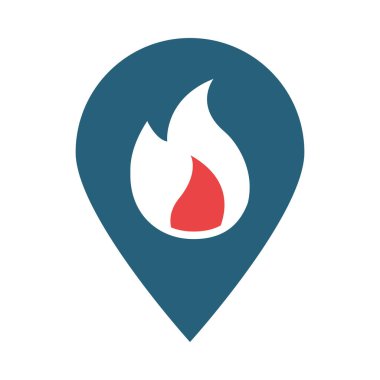 Kişisel ve ticari kullanım için Ateş Konumu Vektör Sembolü İki Renk Simgesi