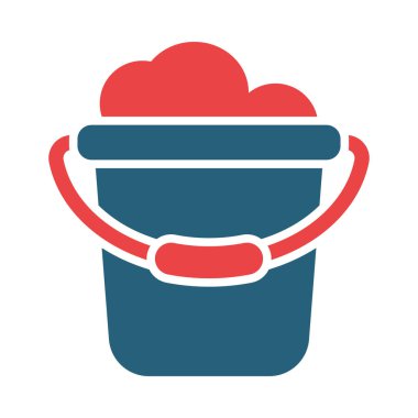 Kişisel ve ticari kullanım için Su Kovası Vektör Kabartması İki Renk Simgesi