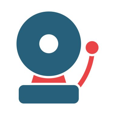 Kişisel ve ticari kullanım için Yangın Alarmı Vektör Sembolü İki Renk Simgesi