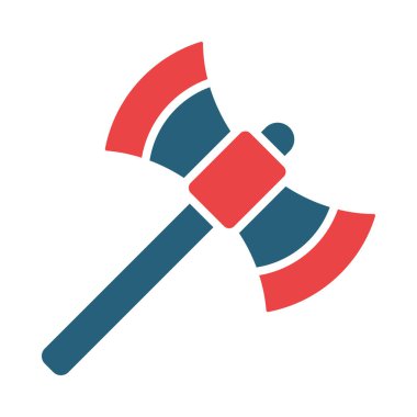 Kişisel ve ticari kullanım için Axe Vektör Kabartma İki Renk Simgesi