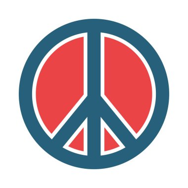 Kişisel ve ticari kullanım için Barış Vektörü Sembolü İki Renk Simgesi