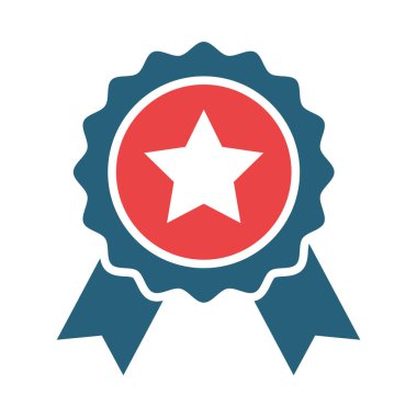 Kişisel ve ticari kullanım için Rozet Vektörü Sembolü İki Renk Simgesi