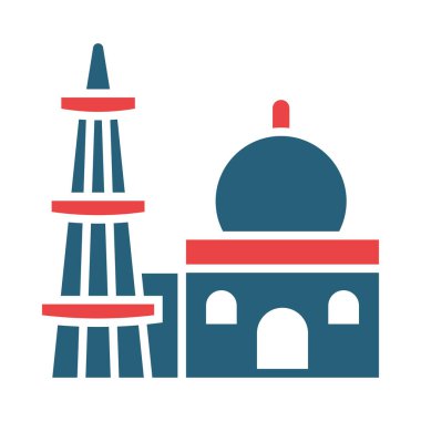 Kutub Minar Vektör Sembolü Kişisel ve Ticari Kullanım İçin İki Renk Simgesi