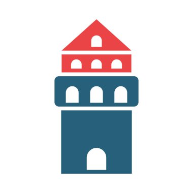 Kişisel ve ticari kullanım için Galata Kule Vektör Sembolü İki Renk Simgesi