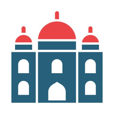 Taj Mahal Vektör Sembolü Kişisel ve Ticari Kullanım İçin İki Renk Simgesi