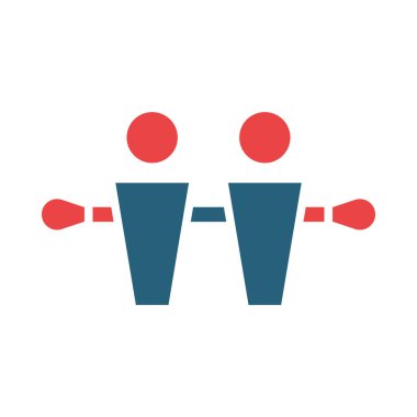 Kişisel ve ticari kullanım için Masa Futbolu Vektörü Sembolü İki Renk Simgesi