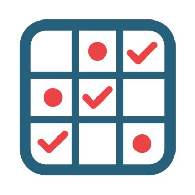 Kişisel ve ticari kullanım için Tic Tac Toe Vektör Sembolü İki Renk Simgesi