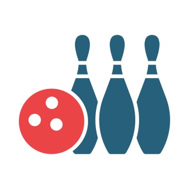 Kişisel ve ticari kullanım için Bowling İğneleri Vektör Sembolü İki Renk Simgesi