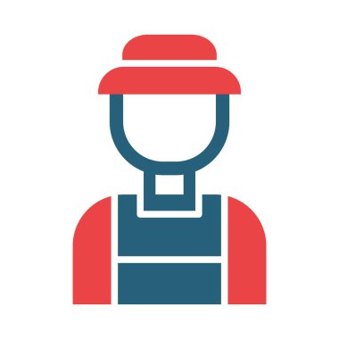 Çiftçi Vektör Sembolü Kişisel ve Ticari Kullanım İçin İki Renk Simgesi