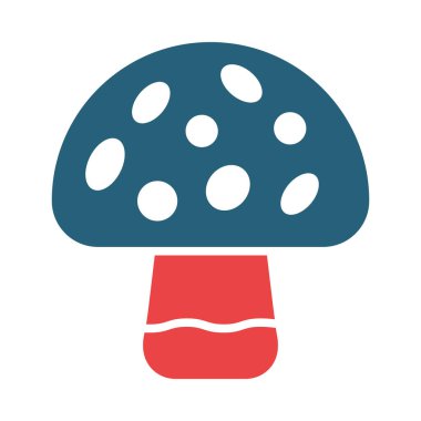 Kişisel ve ticari kullanım için mantar vektörü sembolü iki renk simgesi