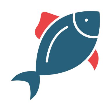Kişisel ve ticari kullanım için Fish Vector Glyph İki Renk Simgesi