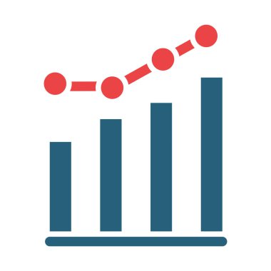 Bar Chart Vector Glyph Two Color Icon For Personal And Commercial Use