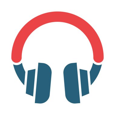 Kişisel ve ticari kullanım için kulaklık vektörü sembolü iki renk simgesi